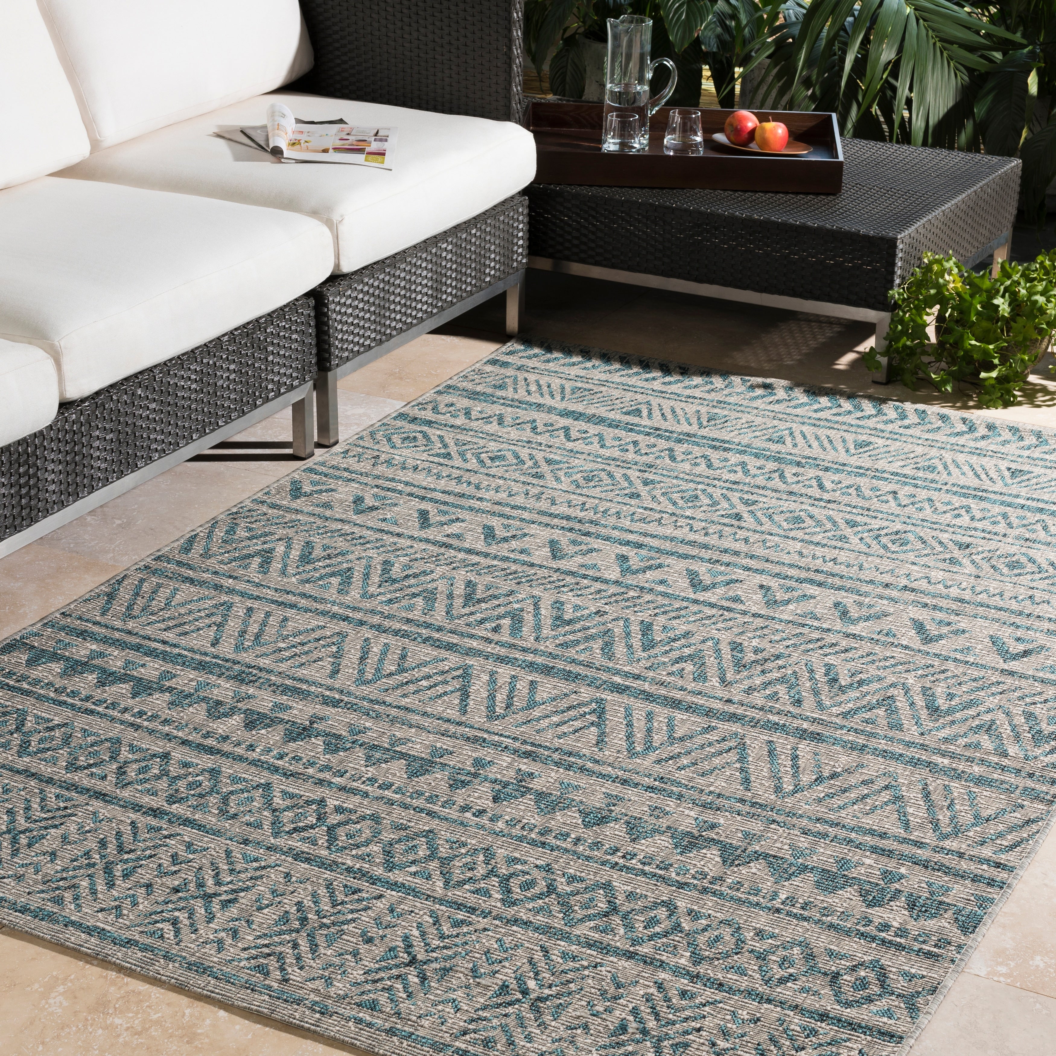 Tapis d'intérieur/extérieur vintage style sud-ouest Livabliss Powlett