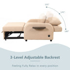 Canapé-lit gigogne 3 en 1 avec table à 2 oreilles