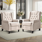 Fauteuil inclinable à dossier relevable, fauteuil en tissu avec décoration rivetée, fauteuil d'appoint simple