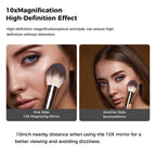 Miroir de maquillage mural rond de 8 pouces pour salle de bain, rechargeable, grossissement 1x/10x, 3 couleurs d'éclairage