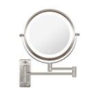 Miroir de maquillage mural rond de 8 pouces pour salle de bain, rechargeable, grossissement 1x/10x, 3 couleurs d'éclairage