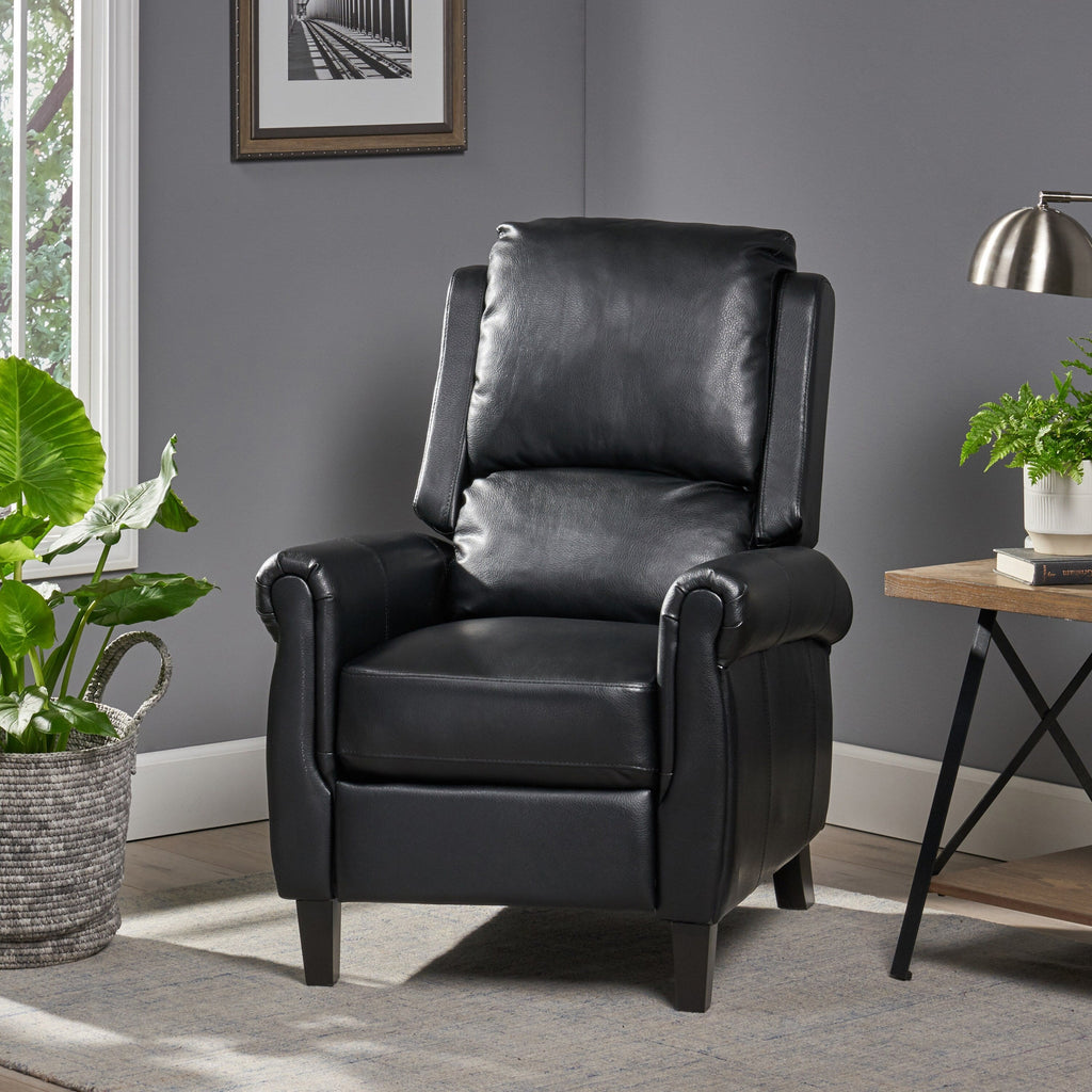 Fauteuil inclinable en cuir PU ultra-confortable Roomfitters, fauteuil inclinable luxueux pour salon ou chambre à coucher