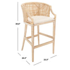 Tabouret de bar en rotin SAFAVIEH Virona de 76 cm (22,3 po l x 20,5 po l x 39 po H)
