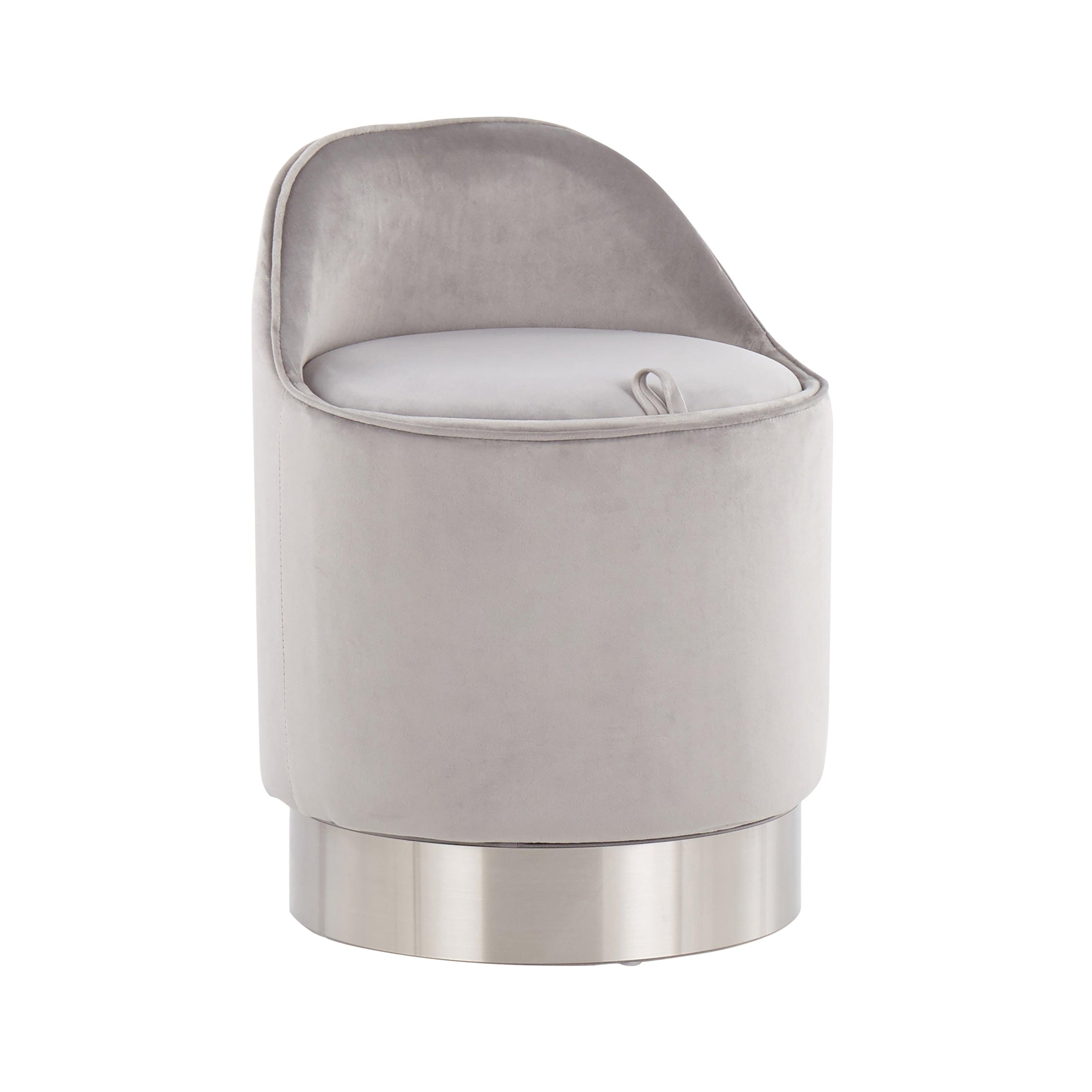 Tabouret de coiffeuse pivotant en velours Silver Orchid Corday