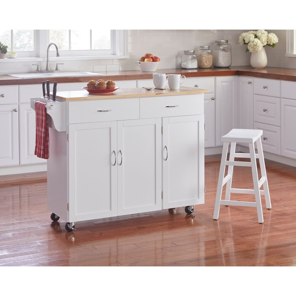 Desserte de cuisine Addie Simple Living avec plateau en bois