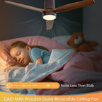 Ventilateur de plafond encastré Sofucor 52 pouces avec télécommande, moteur réversible et éclairage intégré en option
