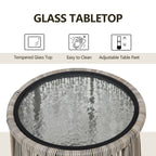 Ensemble de bistrot d'extérieur 3 pièces en osier, mobilier de jardin en rotin toutes saisons, chaises de patio avec coussins