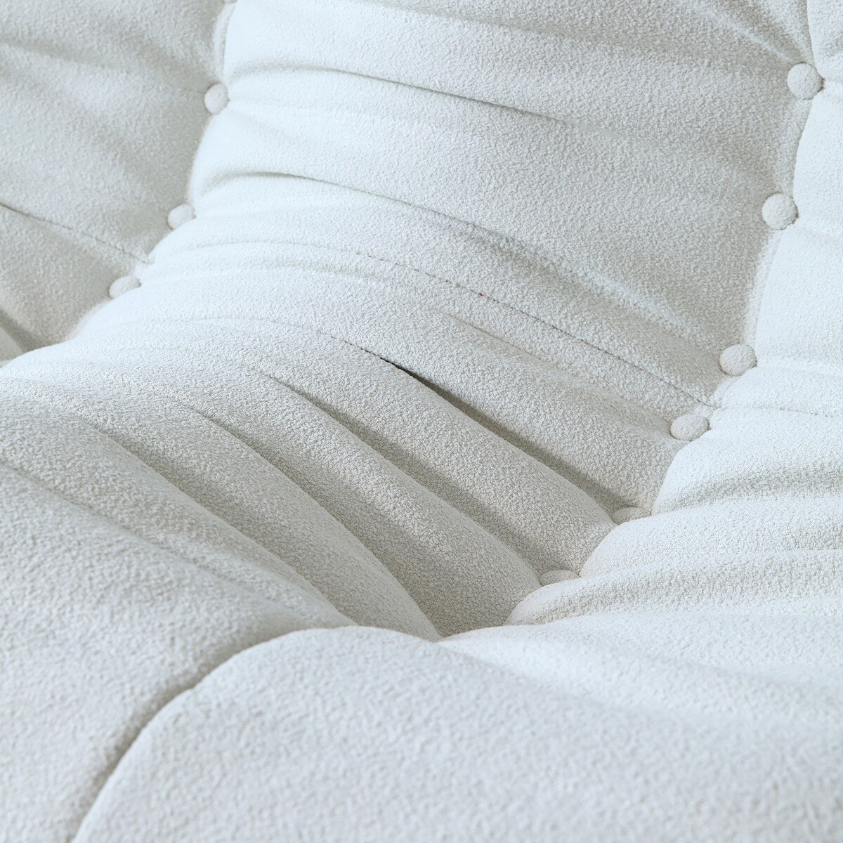 Ensembles de canapés-poufs en velours Teddy