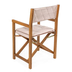 Chaise de réalisateur d'extérieur classique Theo, style milieu de siècle, pliable, en bois d'acacia, avec dossier matelassé en losanges et coussin (lot de 2) par JONATHAN Y