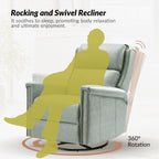 Ensemble de 2 fauteuils inclinables électriques pivotants et à bascule traditionnels Tobias par HULALA HOME