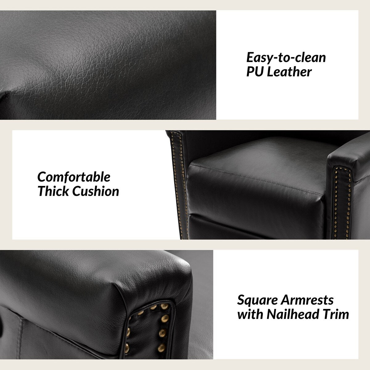 Ensemble de 2 fauteuils inclinables électriques pivotants et à bascule traditionnels Tobias par HULALA HOME