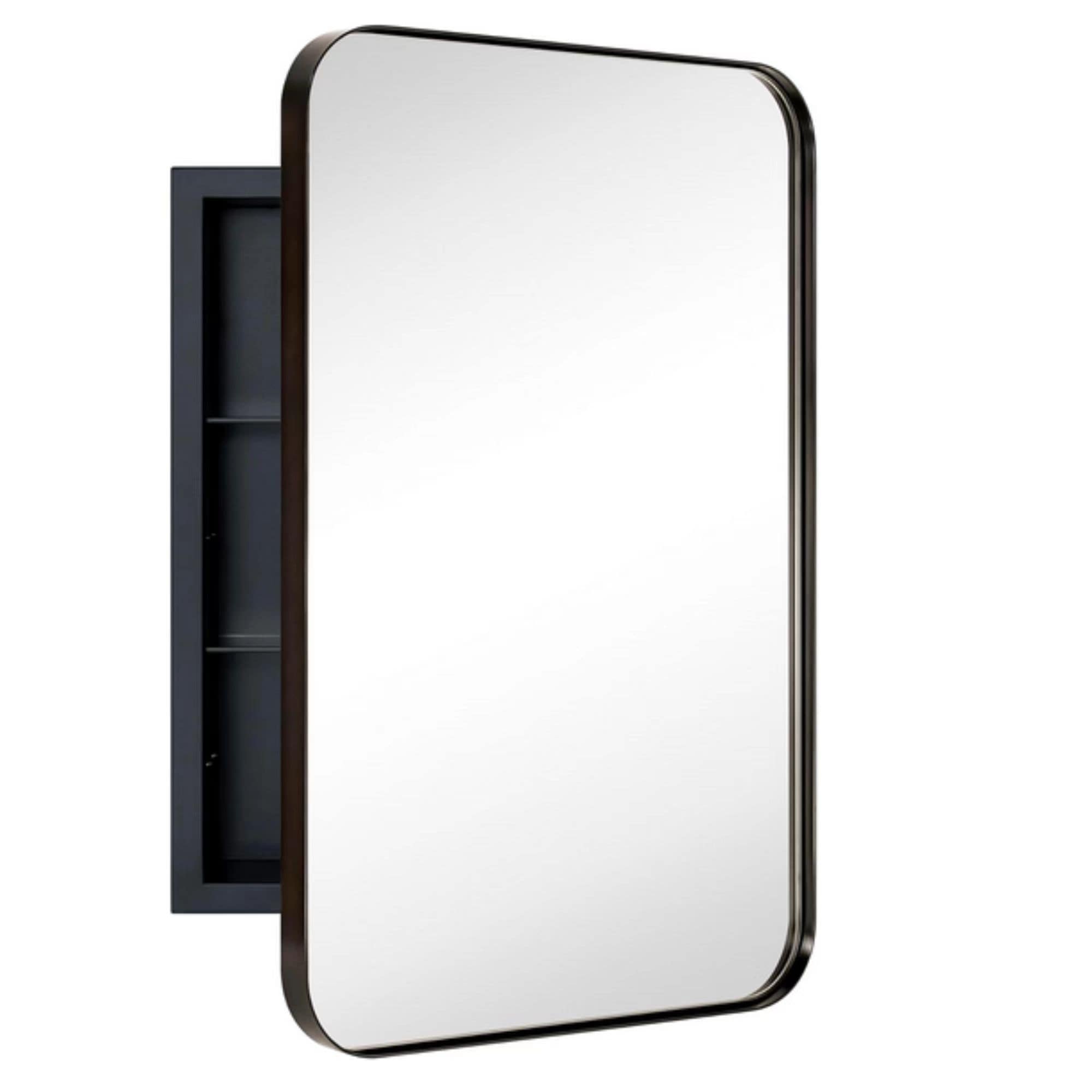 Armoire à pharmacie encastrée TEHOME WH avec miroir et étagères réglables