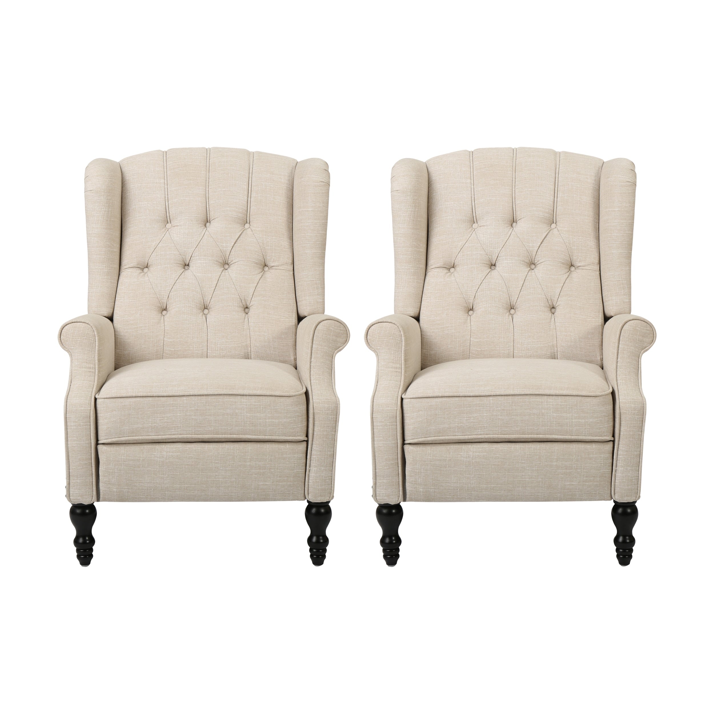Fauteuils inclinables en tissu capitonné Walter (lot de 2) par Christopher Knight Home