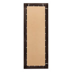 Miroir de sol rustique de style ferme avec cadre en bois - 65 x 24