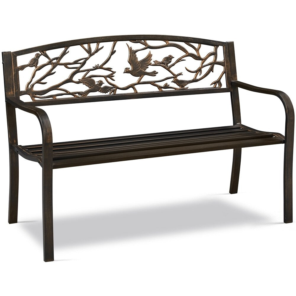 Banc de jardin Yaheetech en métal pour l'extérieur - N/A