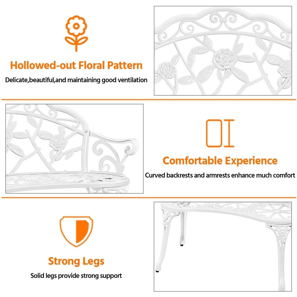 Banc de jardin en métal d'extérieur Yaheetech - N/A
