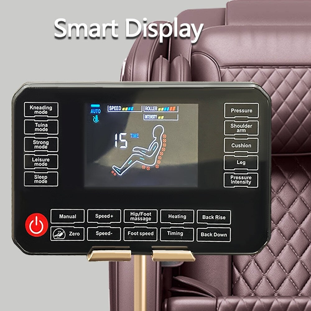 Fauteuil inclinable de massage à gravité zéro avec massage complet du corps, chauffage et audio Bluetooth intégré