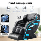 Fauteuil inclinable de massage à gravité zéro avec massage complet du corps, chauffage et audio Bluetooth intégré