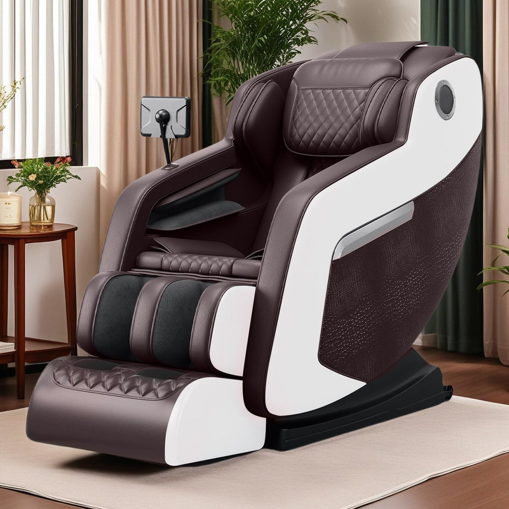 Fauteuil inclinable de massage à gravité zéro avec massage complet du corps, chauffage et audio Bluetooth intégré