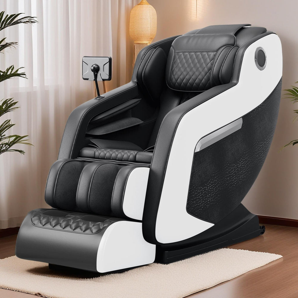 Fauteuil inclinable de massage à gravité zéro avec massage complet du corps, chauffage et audio Bluetooth intégré