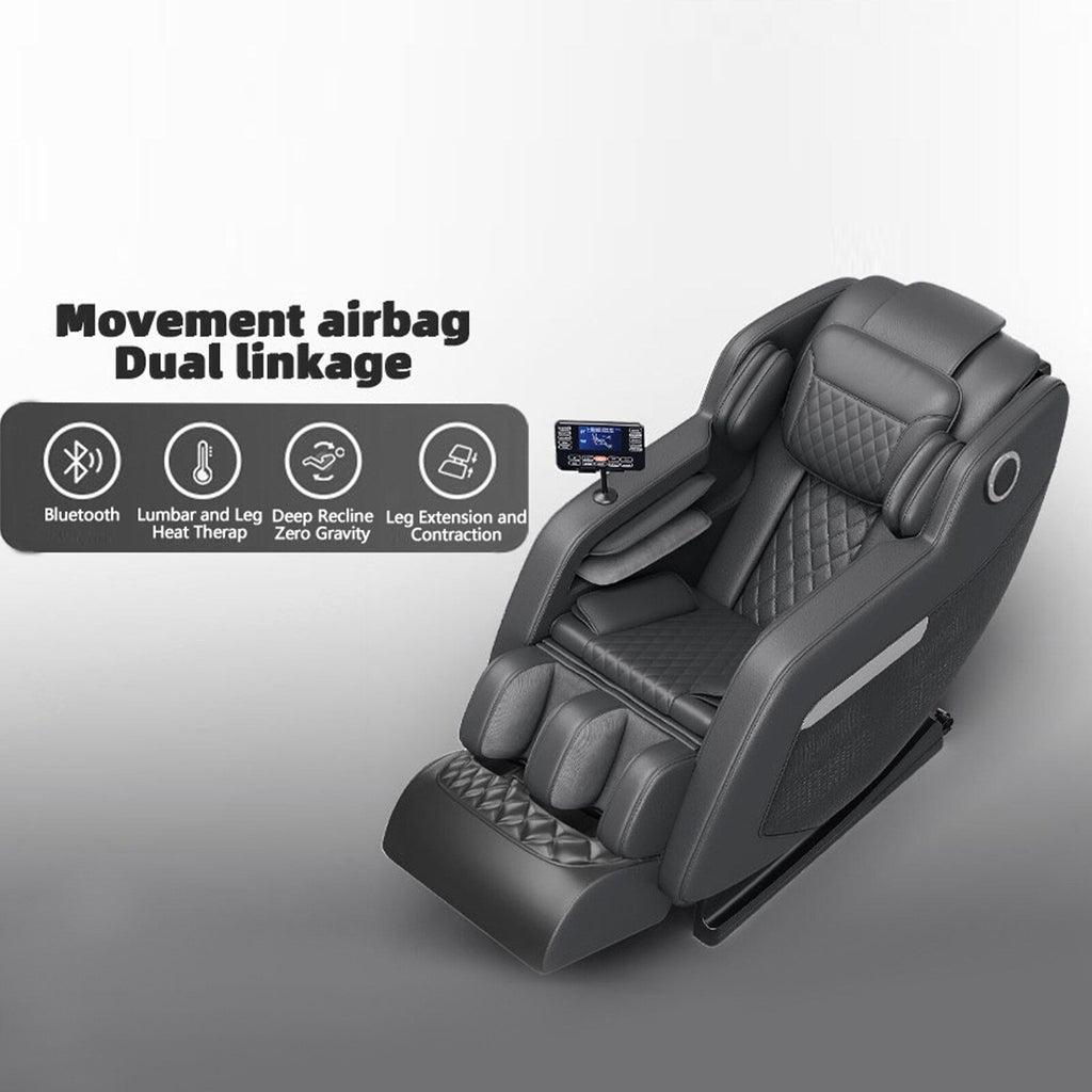 Fauteuil inclinable de massage à gravité zéro avec massage complet du corps, chauffage et audio Bluetooth intégré