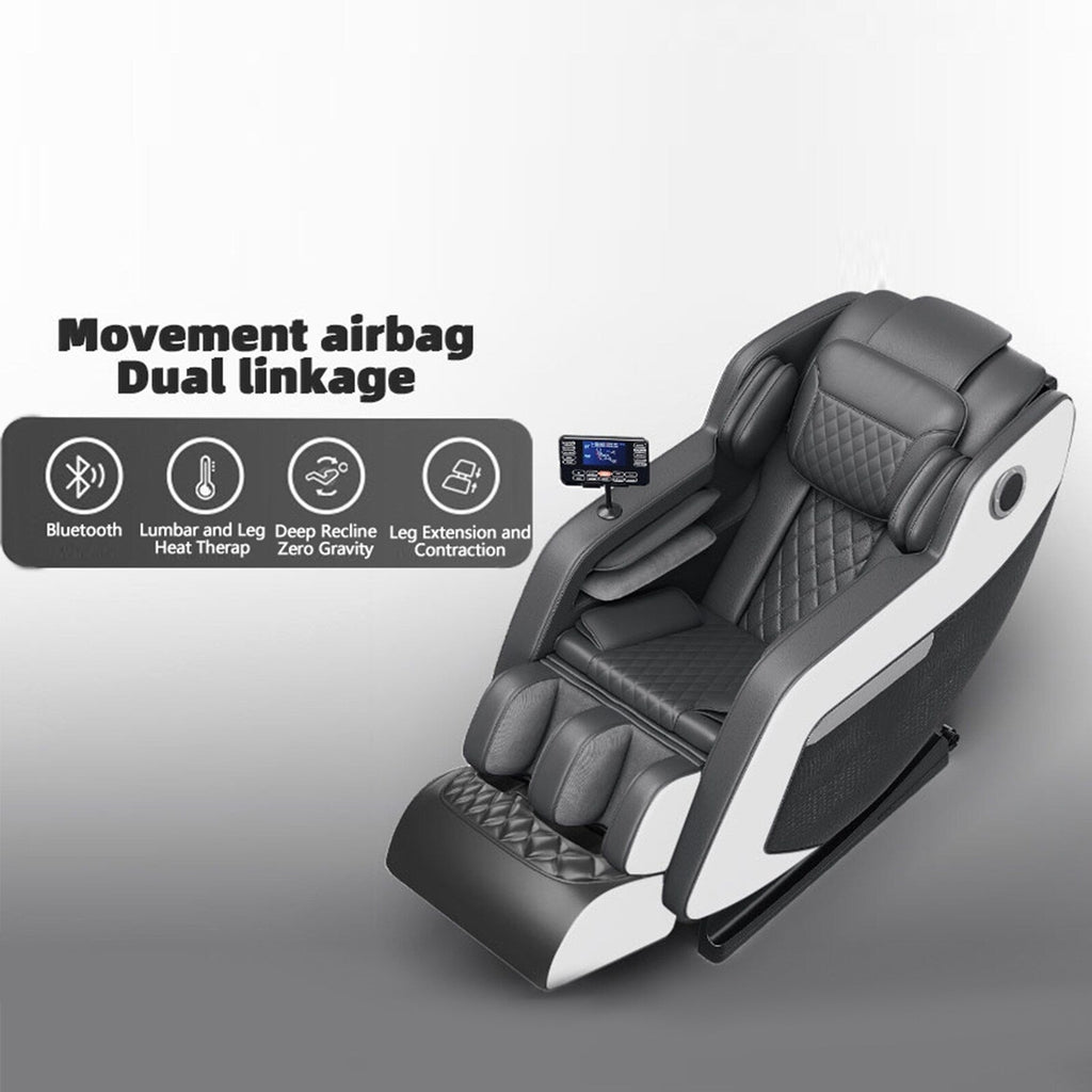 Fauteuil inclinable de massage à gravité zéro avec massage complet du corps, chauffage et audio Bluetooth intégré